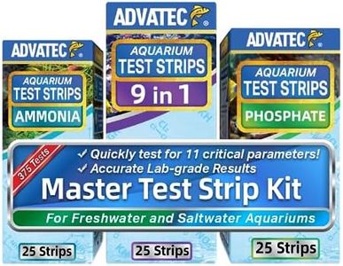 Advatec Master Test Strip Kit - for Freshwater, Saltwater & Reef Aquariums, Test for 11 Parameters! -Fast Lab-Grade Results with Interpretation Guide! (25 Ct. - 75 Strips, 275 Tests)