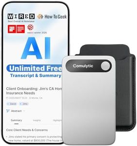 Comulytic Note Pro AI Voice Recorder, Unlimited Transcribe & Summarize, One Tap Recording Device with AI Note Taking, Support 113 Languages, 64GB, Audio Recorder for Calls, Meetings, Lectures, Silver