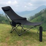 XBEY Foldable Camping Chair Lightweight Portable Outdoor Folding Chair for Beach, Garden, Fishing, Picnic – Compact & Durable Camp Chair,Lag Supports (Black)