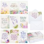 36-Pack Religious Sympathy Cards with Envelopes, Watercolour Floral, 10.2 x 15.2 cm