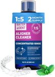 ALIGNER Cleaner Rinse | Concentrated | Clean INVISIALIGN, retainers, dentures, Mouth Guards | 2 Month Supply, (Pack of 1 - Value of 101 fl.oz), Alcohol Free, Minty & Fresh. Made in USA