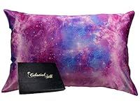 Celestial Silk 100% Pure Mulberry Silk Pillowcase Premium 25 Momme for Hair and Skin, Hypoallergenic Charmeuse Silk Weave on Both Sides - Envelope Closure (Standard, Pink Galaxy)