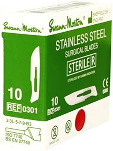 Swann-Morton #10 Sterile Surgical Blades, Stainless Steel [Individually Packed, Box of 100]