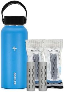 GOFILTR 32 oz Alkaline Water Bottle + 2 Alkaline Water Infusers 9.5 pH/Insulated Water Bottle That Creates Alkaline Water/Sport Water Jug, Color: Ibiza