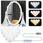 Aourow Vanity Mirror Lights Kit,Hollywood Style LED Makeup Light with Switch and 10 Dimmable Bulbs,USB Cable Design Dressing Table Light with 5 Color Modes & 6 Brightness(No Mirror and USB Charger)