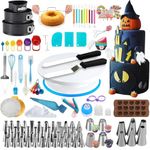 Cake Decorating Supplies Kit, Baking Tools Set for Cakes – 3 Packs Springform Cake Pans Cake Rotating Turntable 48 Numbered Piping Icing Tips 8 Russian Nozzles 9 Fondant Tools for Beginners
