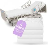 4 Pack Fitted Hospital Bed Sheets - Cotton Rich Soft Knitted Jersey Sheet 36” x 84” x 12"