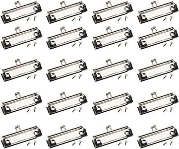 Juvale 20-Pack Mountable Clipboard Clips with Screws - 4 inch Metal Clamp with Rubber Grip and Hanging Hole for Office, School, Classroom (Silver)
