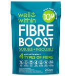 10g Fibre Supplement Prebiotic Powder, 1/3 NHS Daily Fibre, 4 Types Insoluble & Soluble Fibre 10,000mg (200g Bag, 30 x 5g Fiber) Well Within Gut Health Supplement, Fibre Powder for Men, Women