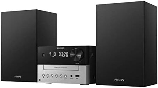 Philips Audio M3205/12 Micro Music System with Bluetooth (Hifi System, FM Radio, USB, CD, MP3-CD, USB Port for Charging, 18 W, Bass-Reflex Loudspeakers, Digital Sound Control)