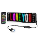 RAYHOME Scrolling Bright Advertising LED Signs, Flexible USB 5V LED Car Sign Bluetooth App Control Custom Text Pattern Animation Programmable LED Display for Store Car Bar Hotel (15''x4'')