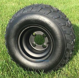 RXAL 18x8-8 All Terrain Golf Cart Tires and 8" Black Steel Golf Cart Wheels Combo - Set of 4