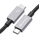 Cable Matters [Intel Certified Braided 40Gbps Thunderbolt 4 Cable 1m Black, with 240W Charging Power Delivery and 8K Video - Fully Compatible with Thunderbolt 3, USB 4 for Apple MacBook Pro, iMac