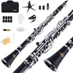 YANASON B Flat 17 Key Clarinet with 2 Barrels, Case, Stand, Strap, Reeds,8 Pads, 2 Cleaning Cloth and More