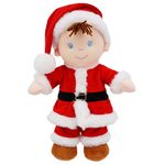 June Garden 14" Soft Dolly Santa - Stuffed Soft Baby Boy Doll for Birth and Up - Christmas Special Edition