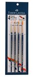 Faber-Castell Paint Brush Set - Round, Pack of 4 (Navy Blue)