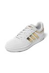 adidas Women's Hoops 3.0 Low Classic Basketball Sneaker, FTWWHT/FTWWHT/MAGOLD, 5.5 UK