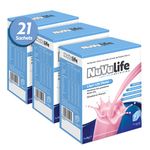 NuVu Life, Liquid-Life Shake. High Calorie, High Protein, Nutrient Rich Powdered Drink Mix for Weight Gain or Meal Replacement (Strawberry, 21 Sachets)