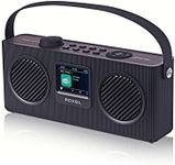 Roxel DAB, DAB+ Digital and FM Radio Mains Powered and Battery Powered Portable Radio | BT Speaker | USB Playback, TF Card, Bedside Alarm Clock | Sleep Timer, 2.4 inch LCD display, RDR-80
