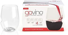 govino Go Anywhere Wine Glasses | Dishwasher Safe, Flexible, Shatterproof, and Recyclable | 16 oz. Each | Set of 4.