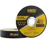 MIDO Professional Abrasive Cut Off Wheels 20-pack 115 mm Ultra Thin 1mm Metal Cutting Discs Stainless Steel Cutting Disc for Angle Grinder