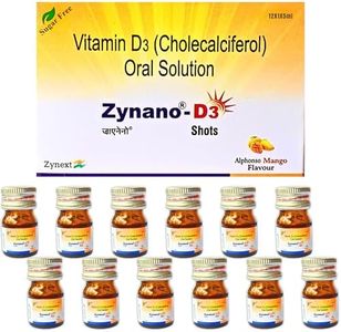TAB ZYROCAL Zynano D3 Oral Solution | Sugar-free Natural Vitamin D3 Oral Solution | Cholecalciferol Vitamin D3 60000 iu | Vitamin D3 liquid Syrup | Alphanso Mango Flavoured | 12 Shots of 5ml Each
