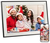 Frameo Digital Photo Frame 64GB WiFi 10.1 Inch, 1280x800 IPS LCD Touchscreen, Auto-Rotate and Audio, Share Photos or Videos via the Frameo App Anywhere, Electronic Photo Frame Black & White