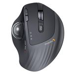 ProtoArc Wireless Trackball Mouse, EM01 NL Ergonomic Bluetooth Rollerball Thumb Mouse Rechargeable Computer Laptop Mouse, Adjustable Angle & 3 Device Connection for PC, Mac, Windows-Gray Ball