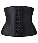 YIANNA Short Torso Waist Trainer for Women, Sports Latex Breathable Waist Cincher Tummy Control (1-Black 25 Steel Bones, XX-Large)