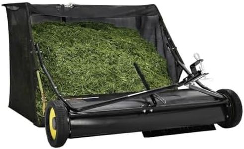 Garvee 48" Tow-Behind Lawn Sweeper – 26 cu.ft. Large-Capacity Pull-Behind Grass & Leaf Collector, Heavy-Duty Adjustable Height, Dumping Rope Design for Easy Debris Disposal, Fits Tractors & ATVs