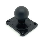 ChargerCity Sluminum Drill Base 25mm 1" Ball w/AMPS Hole Pattern compatle for Garmin, Lowrance, Humminbird, for RAM Size B Mounts, Ham CB Radio