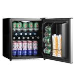 Subcold Cave50 LED Stainless Steel Door Drinks Fridge for Wine & Beer | Mini Chiller with Can Dispenser | 44 Cans