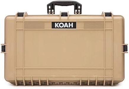 Koah Weatherproof Hard Case with Customizable Foam (28.3" x 16.9" x 7.0" Inch Outer, 25.4" x 13.7" x 6.4" Inner) - Tan