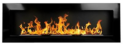 Bio Ethanol Fire BioFire Fireplace Modern 1400 x 400 High Gloss Black XXL