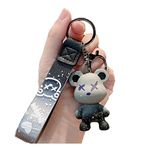 Cute animal keychain, car keychain pendant, bag decoration, suitable for making small gifts for friends and relatives, Bear-grey, One Size