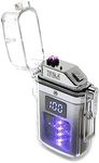 Tesla Coil Lighters™ USB Rechargeable Windproof Dual Arc Lighter (Waterproof Black with Battery Percentage & Click Count Display)