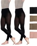 2 Pairs Dance Ballet Footless Tights (Age 11-13) (Black)