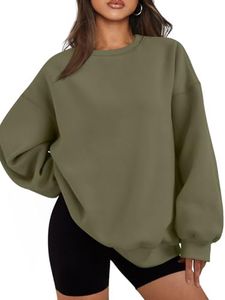 EFAN Womens Sweatshirts Hoodies Oversized Sweaters Crewneck Fleece Casual Tops Basic Comfy Fall Fashion Clothes 2026 Plus Size Maternity Workout Lounge Wear Winter Outfits GrassGreen L