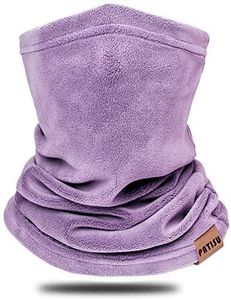 Kids Neck Warmer Gaiter Winter Fleece Face Neck Cover Balaclava Cold Weather Windproof Face Mask for Boys Girls, Light Purple, 3T