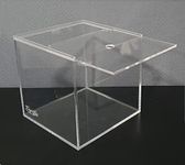Tigerlily Enterprises Small Fish Tank, Portable Nano Acrylic Aquarium, Breeding Box, Betta Aquarium + Sliding Lid & Feeding Hole. Suitable for Terrarium, Turtles & Insects Habitat. 8L (20x20x20cm)