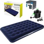 DENNY Double Airbed Inflatable Mattress, Waterproof Camping Mattress Air Bed, Quick Inflatable Air Mattress for Adults & Kids, Blow Up Mattress Air Bed with Electric Pump (Double + Pump)