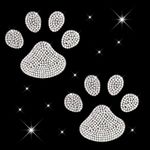 HungMieh Bling Rheinstone Dog Paw Sticker, Cat Paw Print Stickers Bear Animal Footprint Decal for Cars Truck Window Laptops iPad Tumbler and Yeti Cups, 6.26.2 cm, Crystal