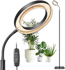 Grow Light for Indoor Large Tall Plants, LED Full Spectrum Plant Light with Stand, Floor Growing Lamps with Auto ON/Off Timer, 60 Inch Height Adjustable,10 Level Dimmable, Black Halo Growth Lamp