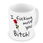 GrassVillage I Fucking Miss You Bitch! Mug, Xmas, Best Friends Long Distance Friendship Ceramic Mug, Cup, White, Funny, Sarcasm Mug 11oz