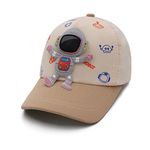 VRITRAZ Robot Designer Cartoon Character Printed Little Cap for Kids, Baby, Girls & Boys 3-12 Years (Color-Beige)