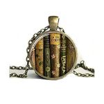 Library Book Necklace, Book Pendant,book Jewelry,gift for Teacher,teacher Jewelry, Gift for Writer,librarian,book Lover