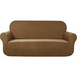 AUJOY Stretch Sofa Cover Water-Repellent Couch Covers Dog Cat Pet Proof Couch Slipcovers Protectors (Sofa, Brown)