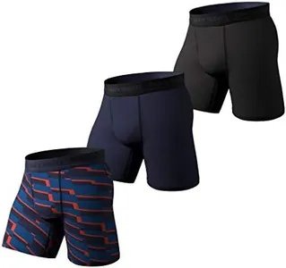 Pair of Thieves Super Fit Long Boxer Briefs for Men - Ultra Soft, Breathable, Quick-Dry Underwear 4-Way Stretch (3 Pack) Black/Blue