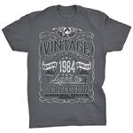 40th Birthday Gift Shirt - Vintage Aged to Perfection 1980 - Distressed - Grey - Large