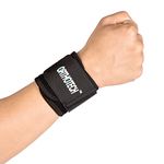 Orthotech Neoprene Grade Wrist Supporter for Gym | Wrap Braces Support Band for Gymnastics Weight Lifting Powerlifting for Men and Women (Pack of 1, Black)